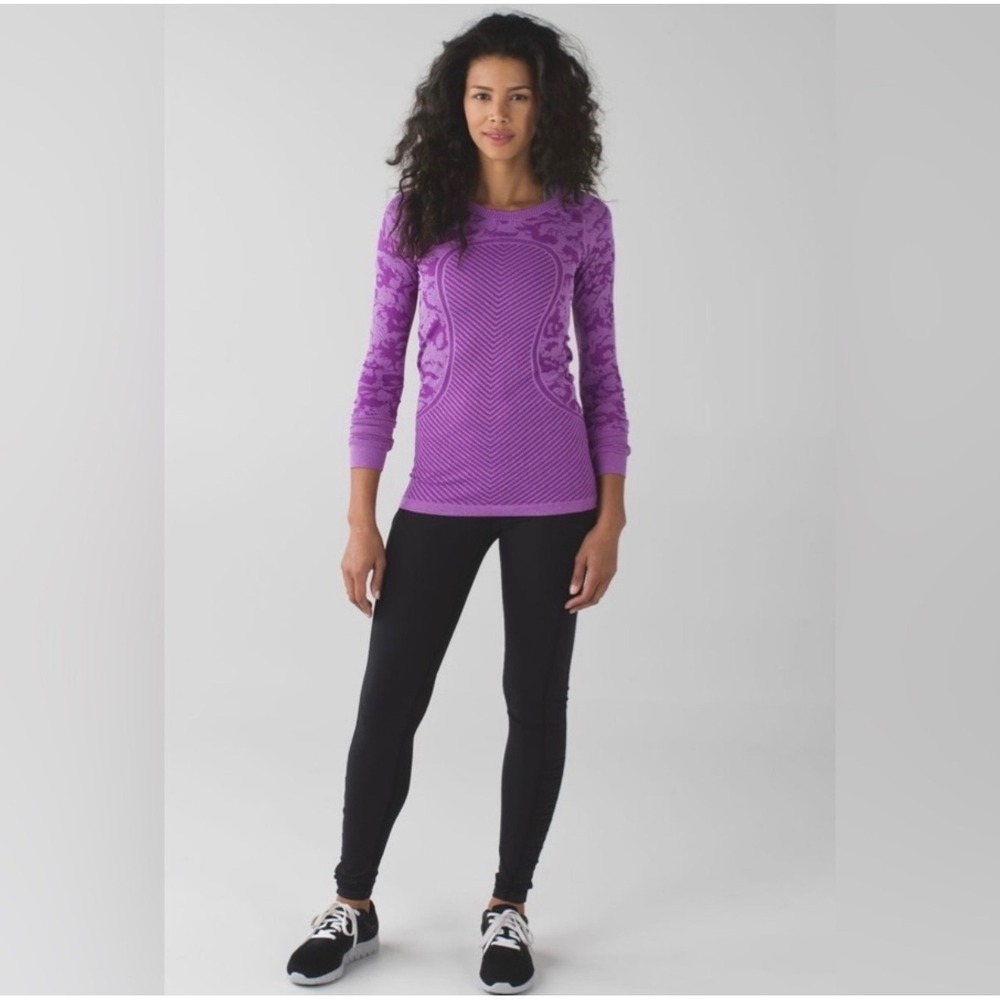 Lululemon Swiftly Tech Long Sleeve‎ Purple Top Shirt Size 4 Yoga Athletic